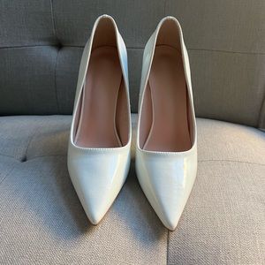 White pumps wedding heels